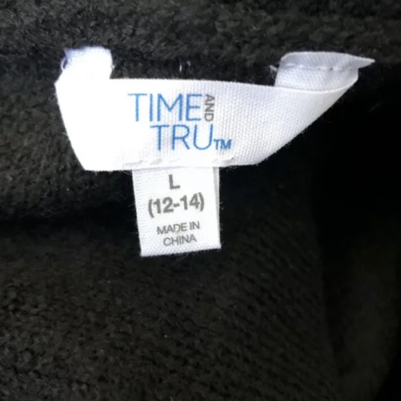 Time and Tru Women’s Black Shawl Collar Cardigan Coatigan Size Large (12-14) NEW - Picture 8 of 11